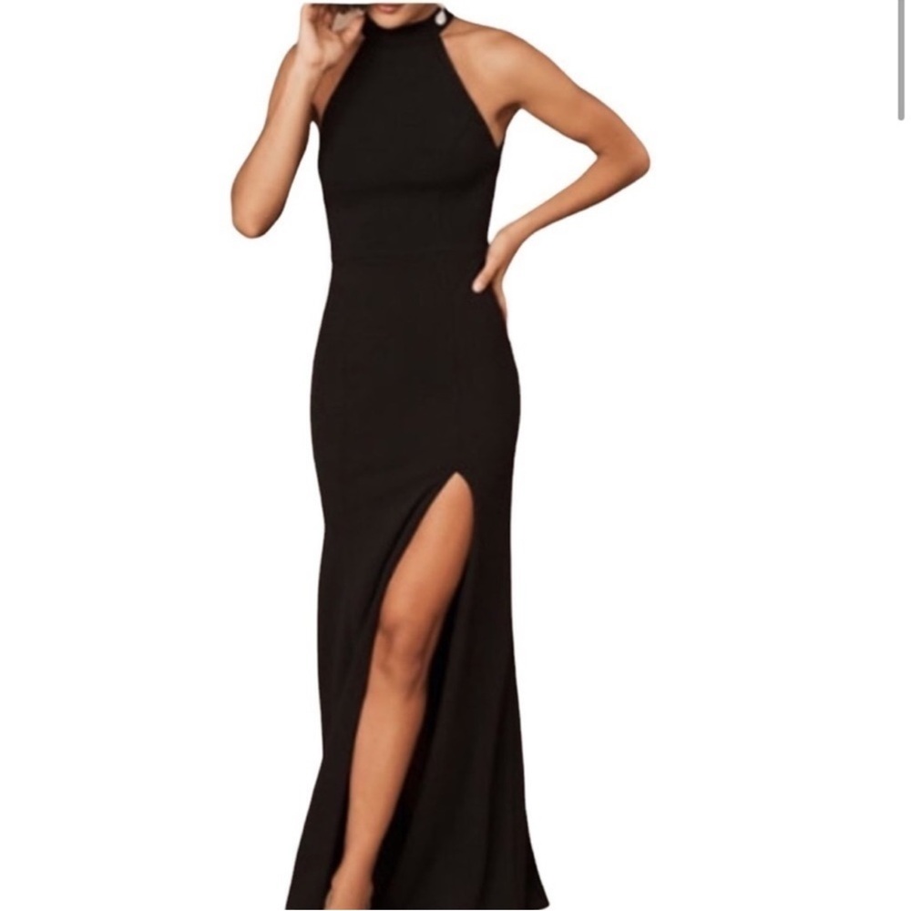 BHLDN Black Halter Maxi Dress